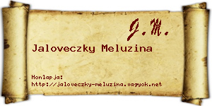 Jaloveczky Meluzina névjegykártya